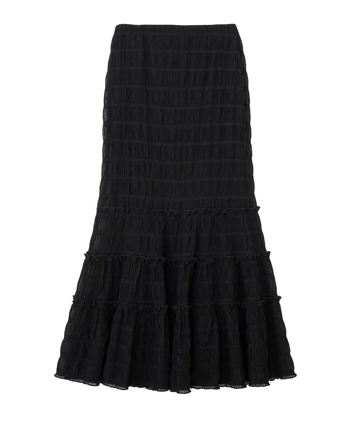 COCO DEAL「シアーボーダーティアードスカート」|スカート|