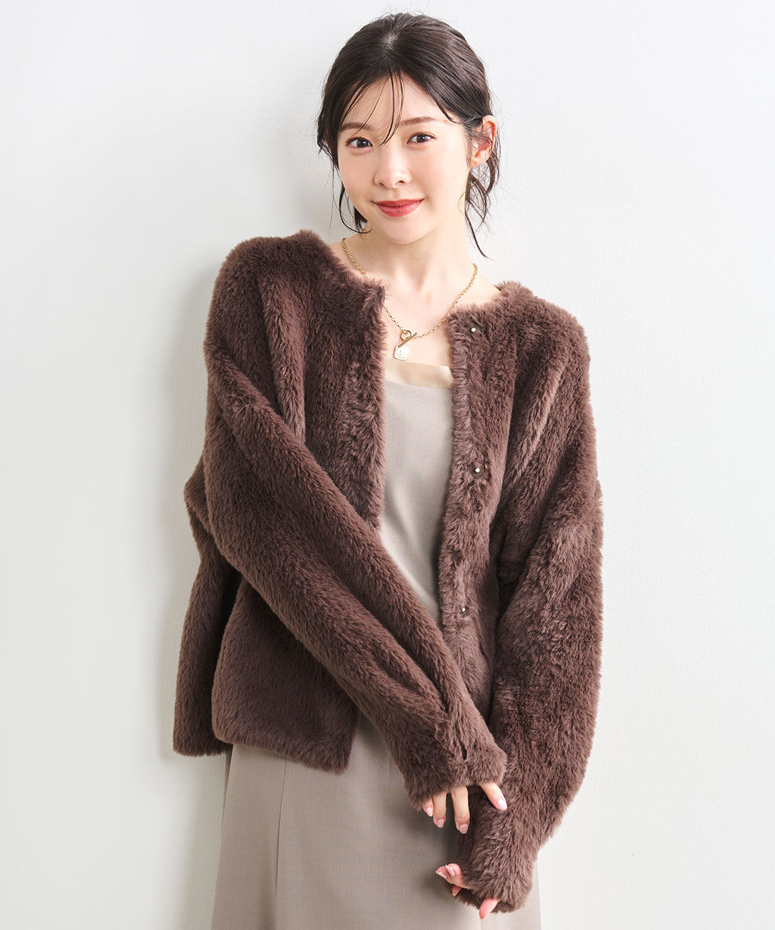 COCO DEAL「ダブルフェイスフェザーニットアウター」|その他|