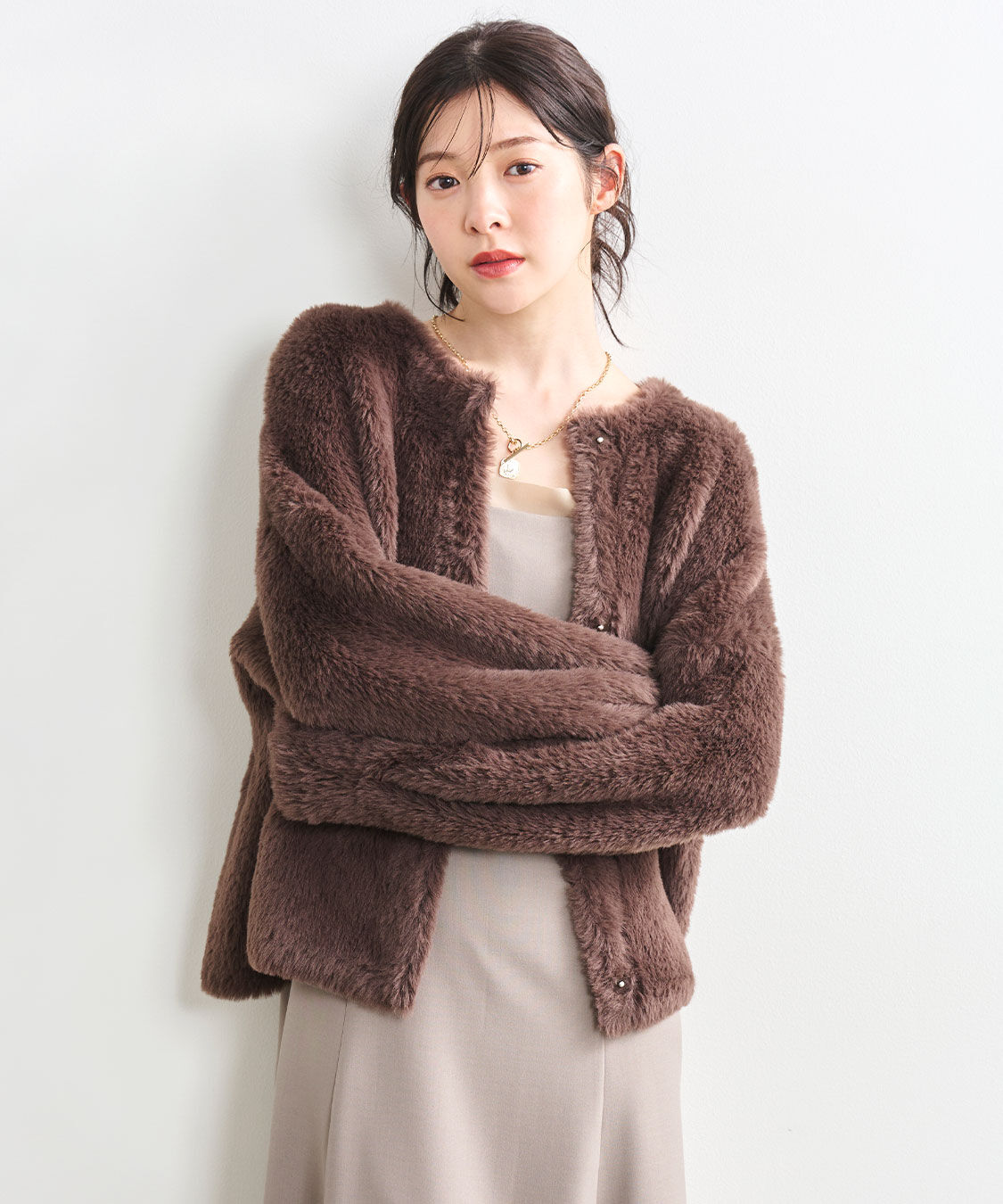 COCO DEAL「ダブルフェイスフェザーニットアウター」|その他|