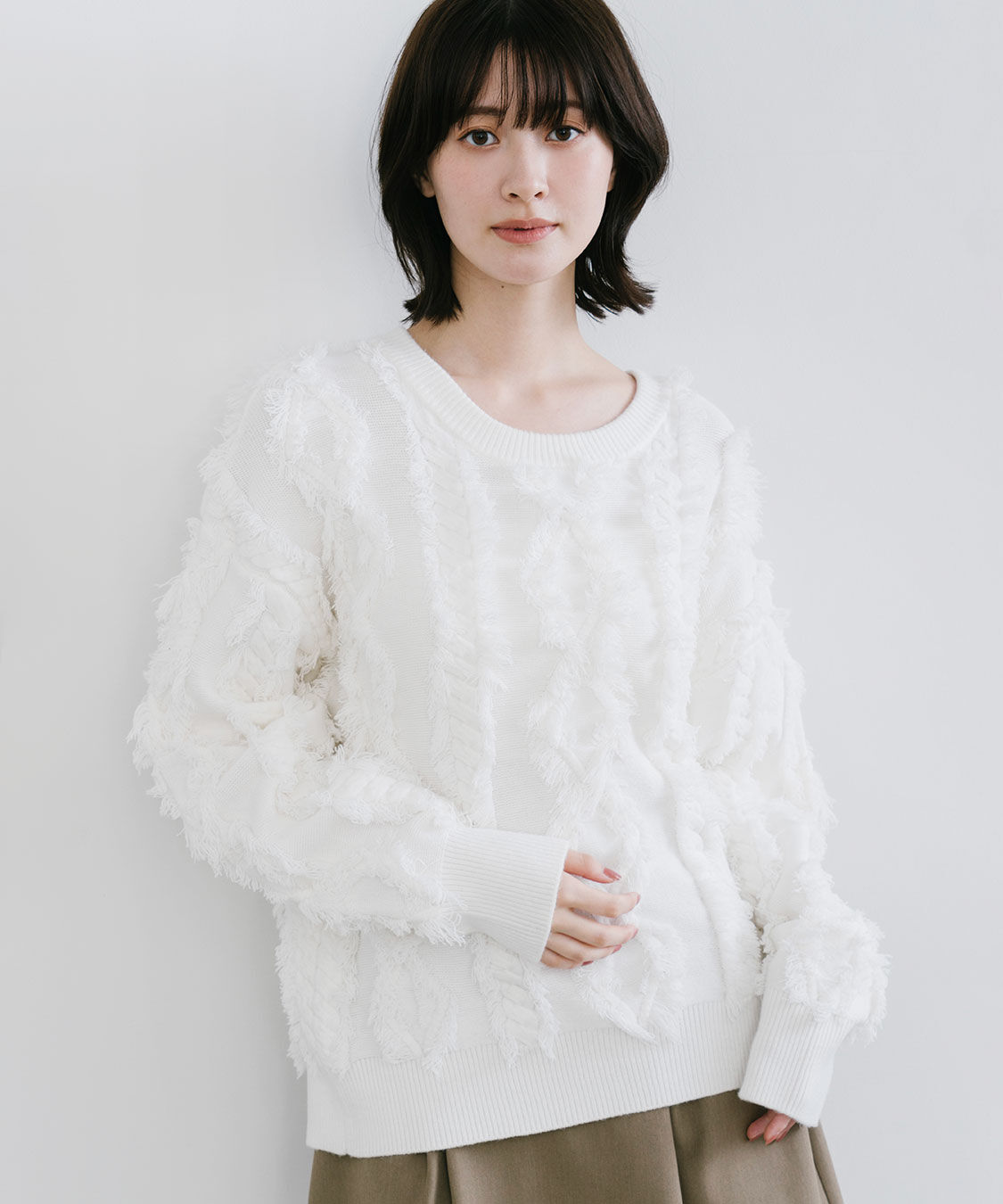 COCO DEAL「フリンジケーブルニット」|ニット・セーター|