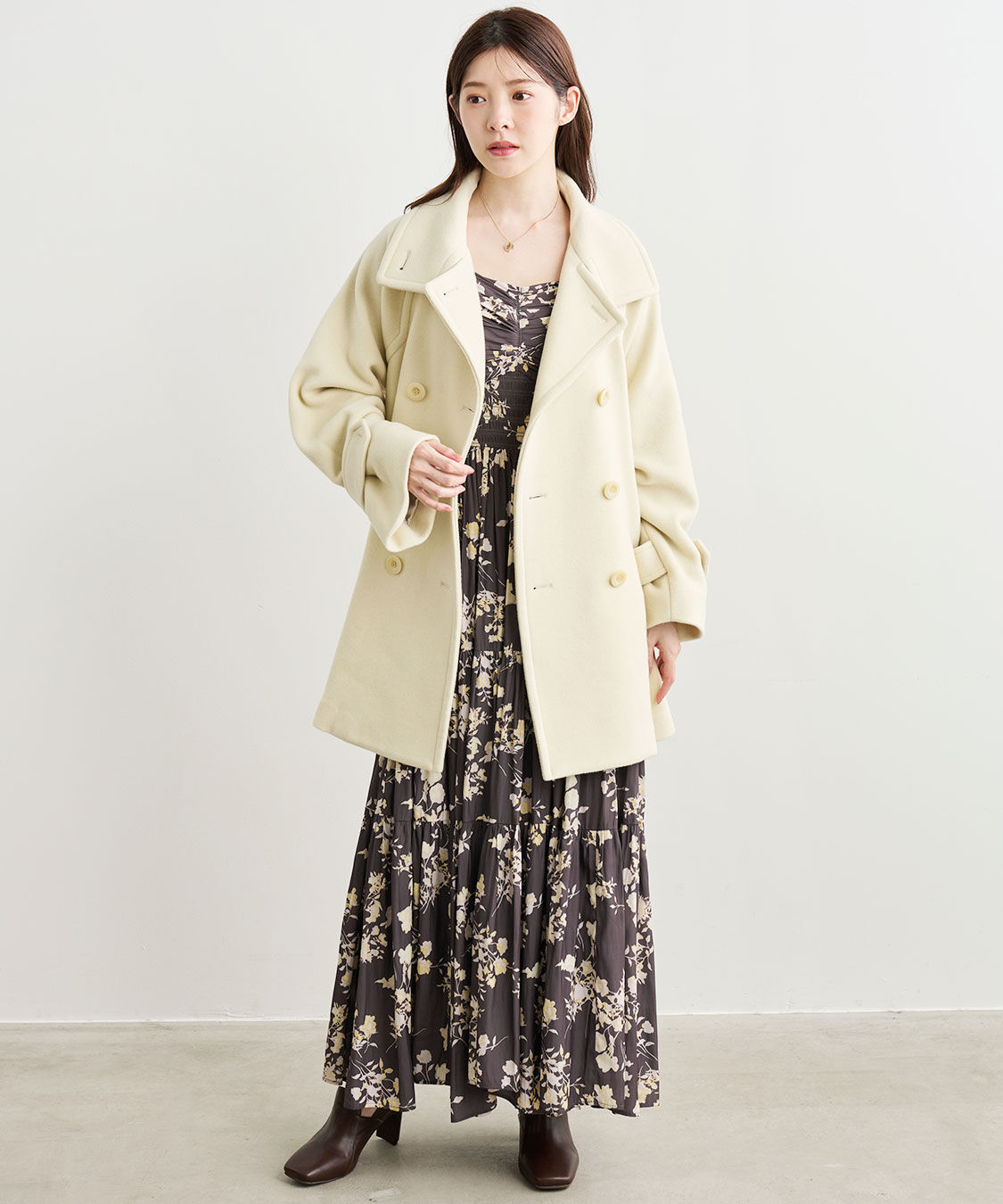 COCO DEAL「シャーリングティアードフラワーワンピース」|ワンピース|