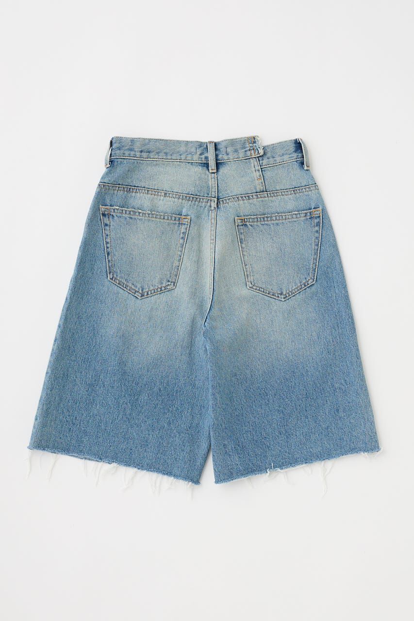 MOUSSY「CROSS WAIST ハーフパンツ」|デニム|
