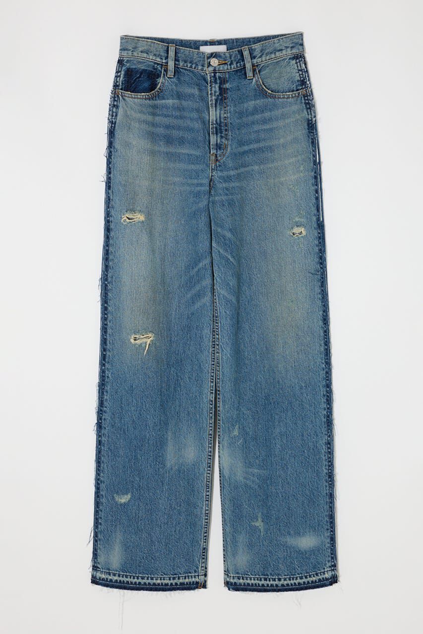 MOUSSY「MIDRISE RIPPED ストレート」|デニム|