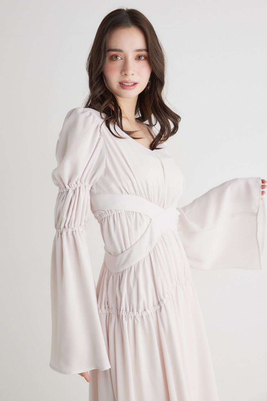 rienda「クロスBELTギャザーフレアOP」|ワンピース|