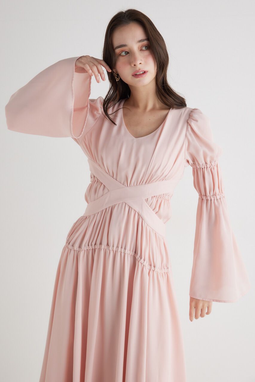 rienda「クロスBELTギャザーフレアOP」|ワンピース|