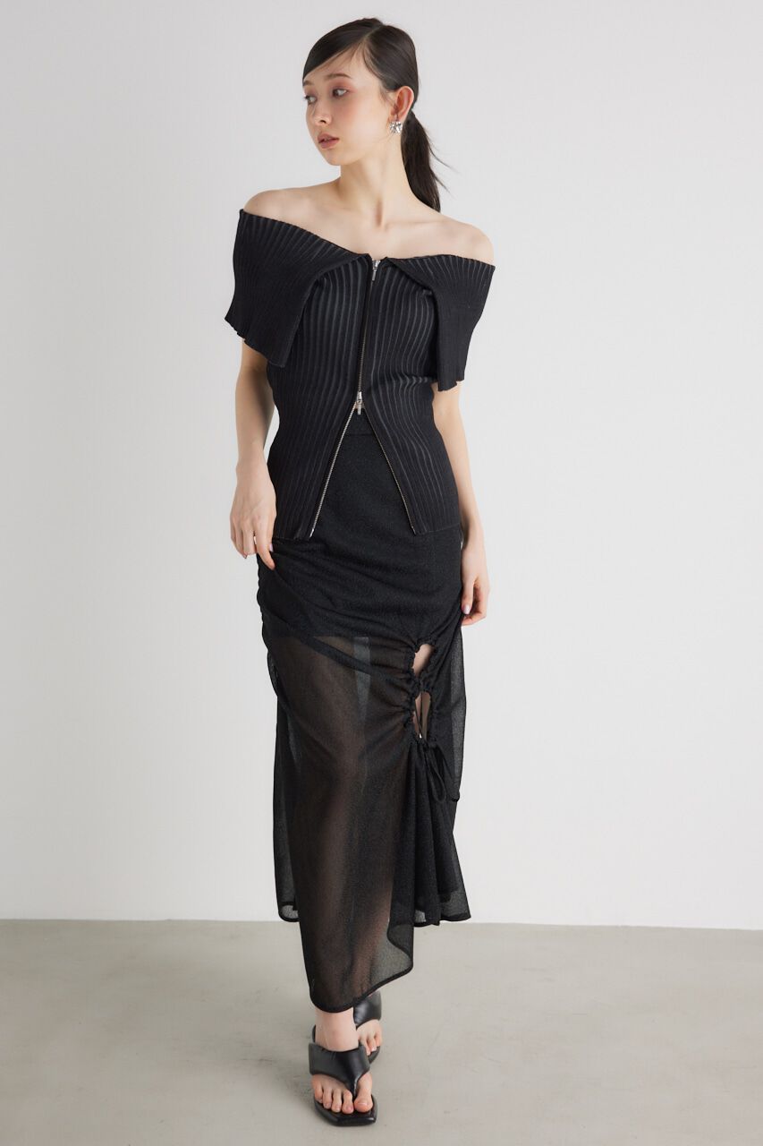 rienda「BIGカラーオフショル Knit TOP」|ニット・セーター|