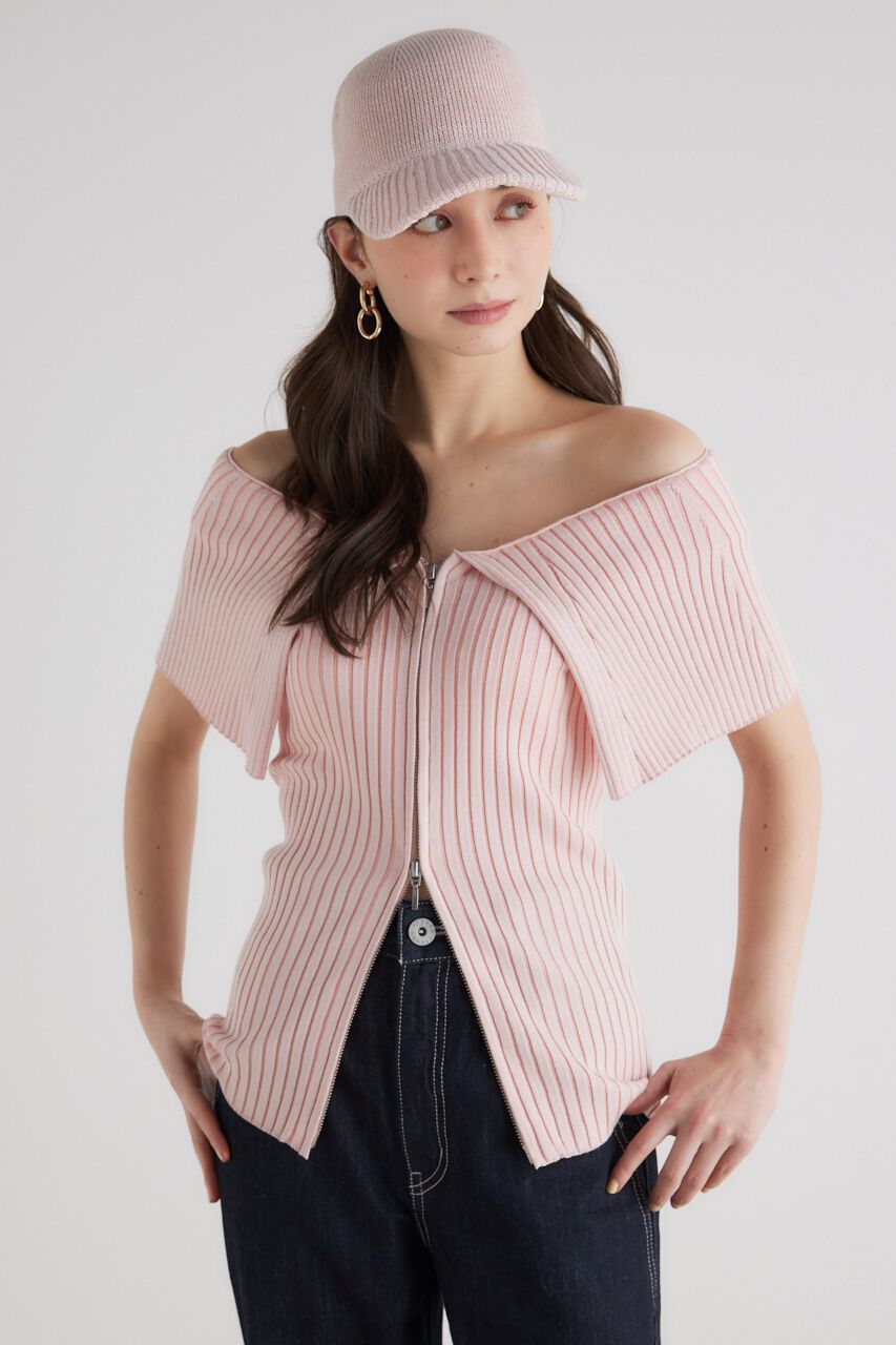 rienda「BIGカラーオフショル Knit TOP」|ニット・セーター|