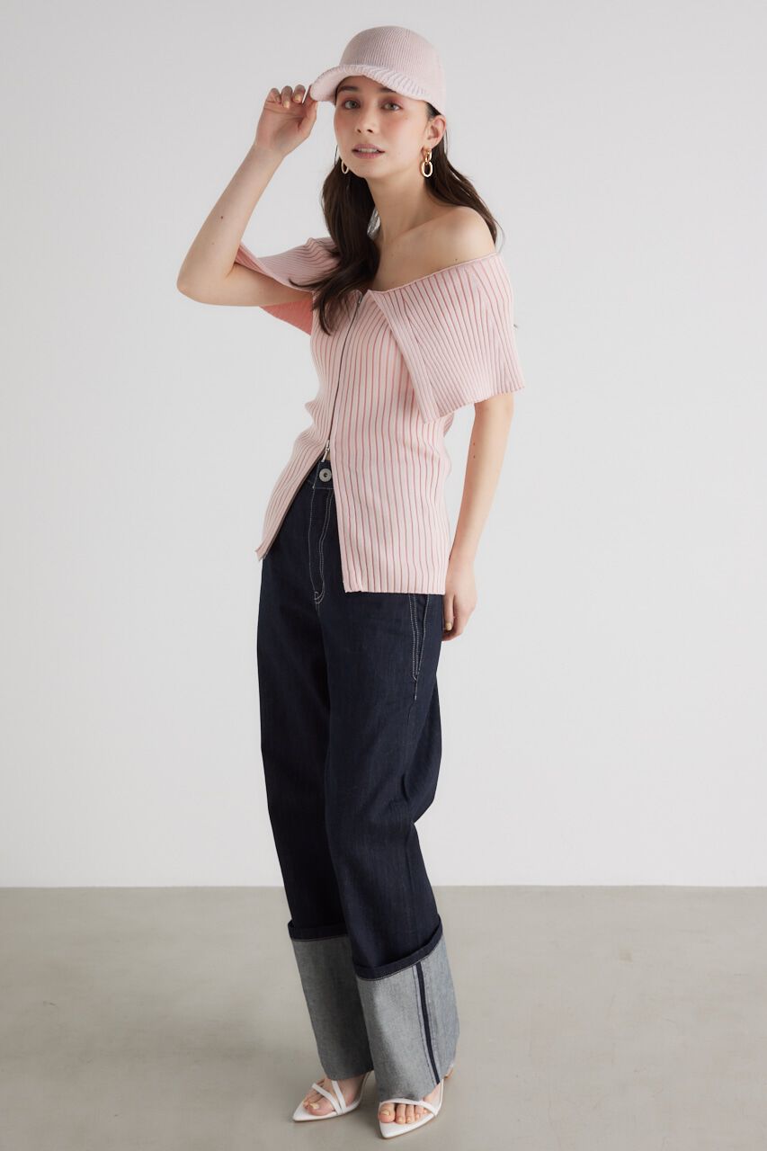 rienda「BIGカラーオフショル Knit TOP」|ニット・セーター|