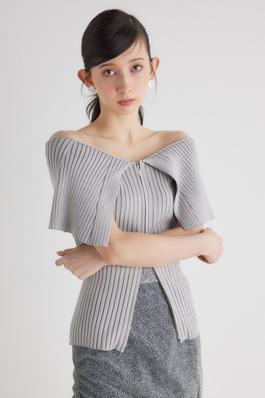 rienda「BIGカラーオフショル Knit TOP」|ニット・セーター|
