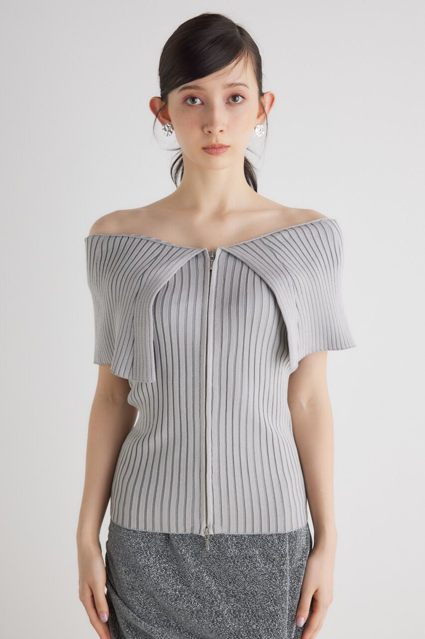 rienda「BIGカラーオフショル Knit TOP」|ニット・セーター|