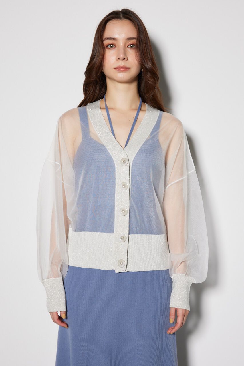 rienda「2WAYシースルーニットカーデ」|カーディガン|