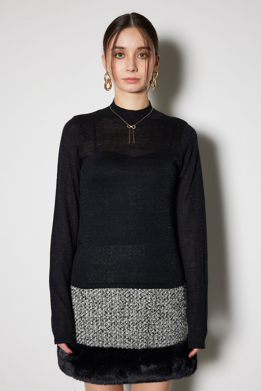 rienda「バックオープンボタンニットトップス」|ニット・セーター|