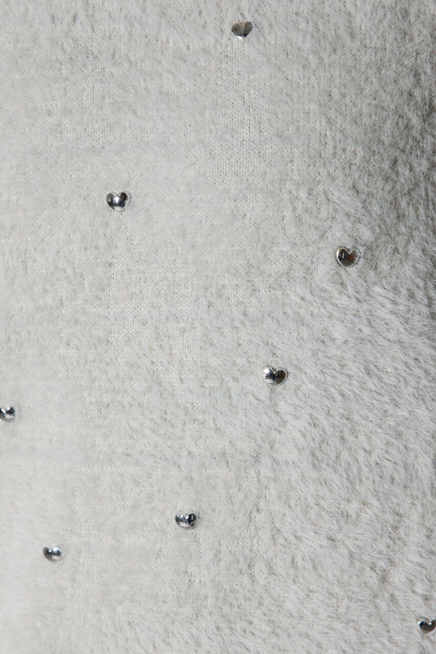 rienda「ハートビーズシャギーニットトップス」|ニット・セーター|