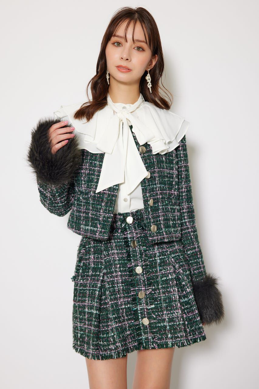 rienda「2WAYツイードショートジャケット」|その他|