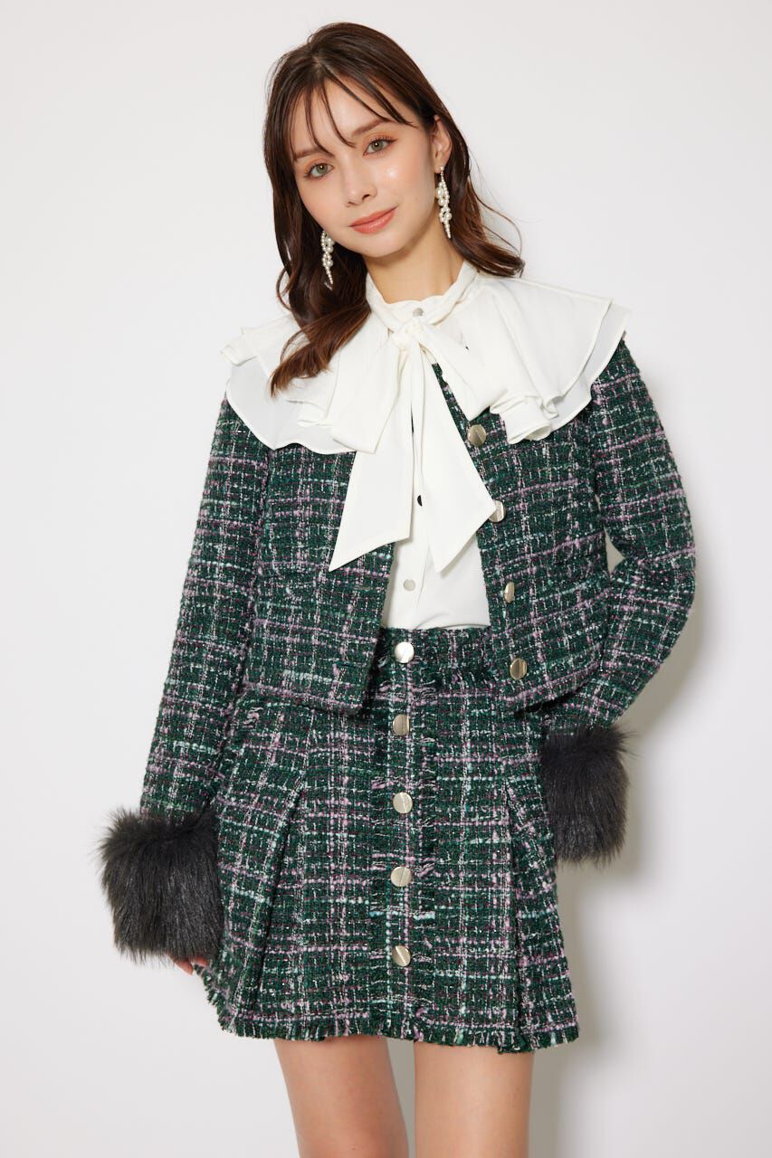 rienda「2WAYツイードショートジャケット」|その他|