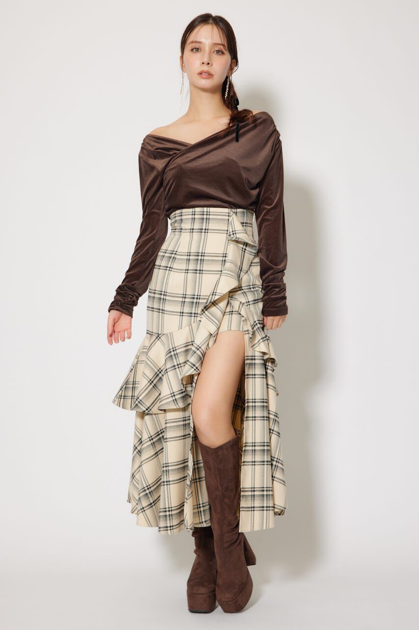 rienda「ソフティーカットオフショルトップス」|Tシャツ・カットソー|