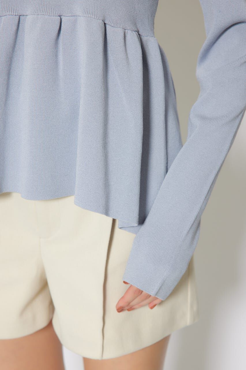 rienda「パール付きペプラムニットトップス」|ニット・セーター|