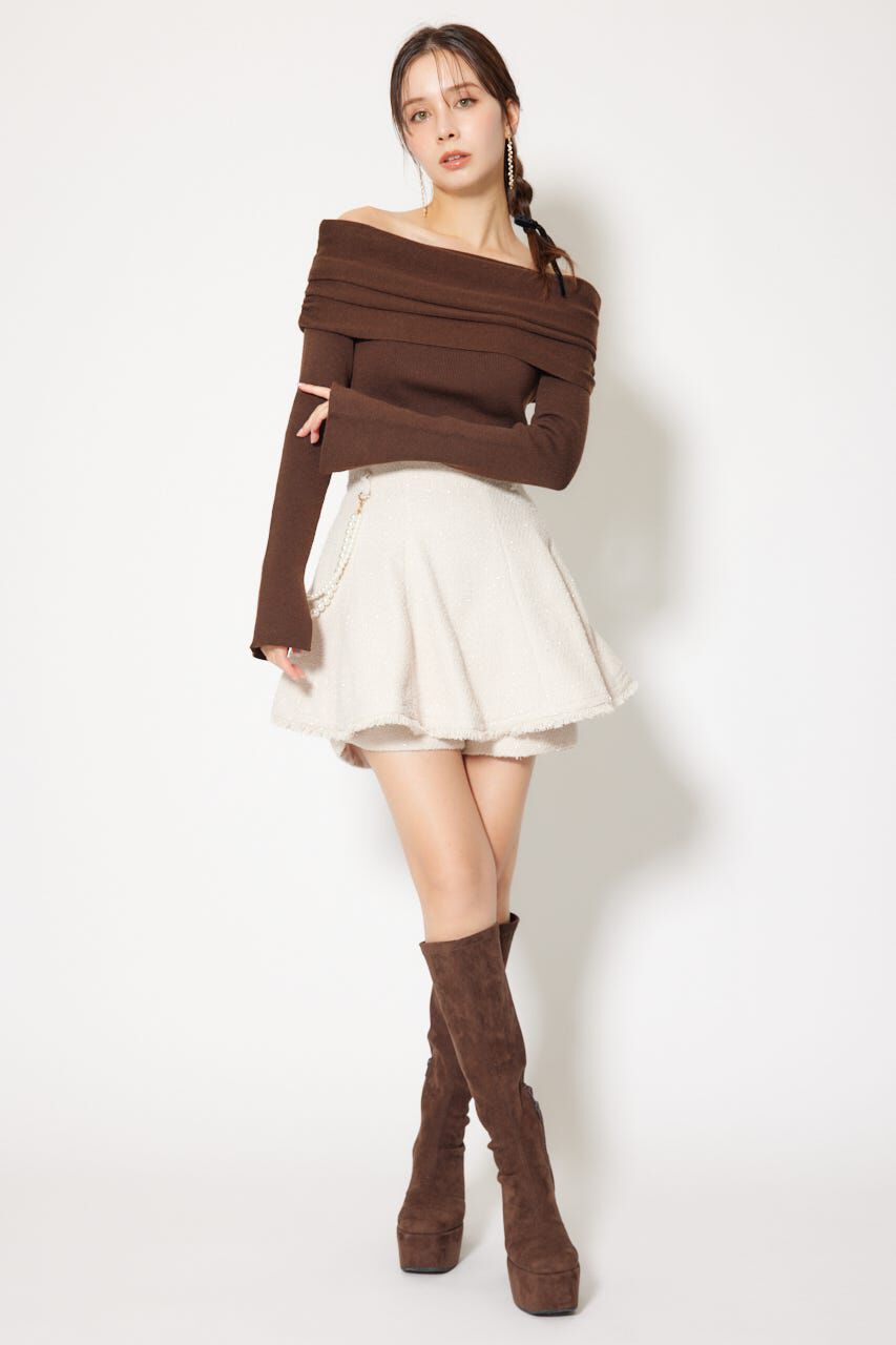 rienda「ツイードフレアスコートショートパンツ」|その他|