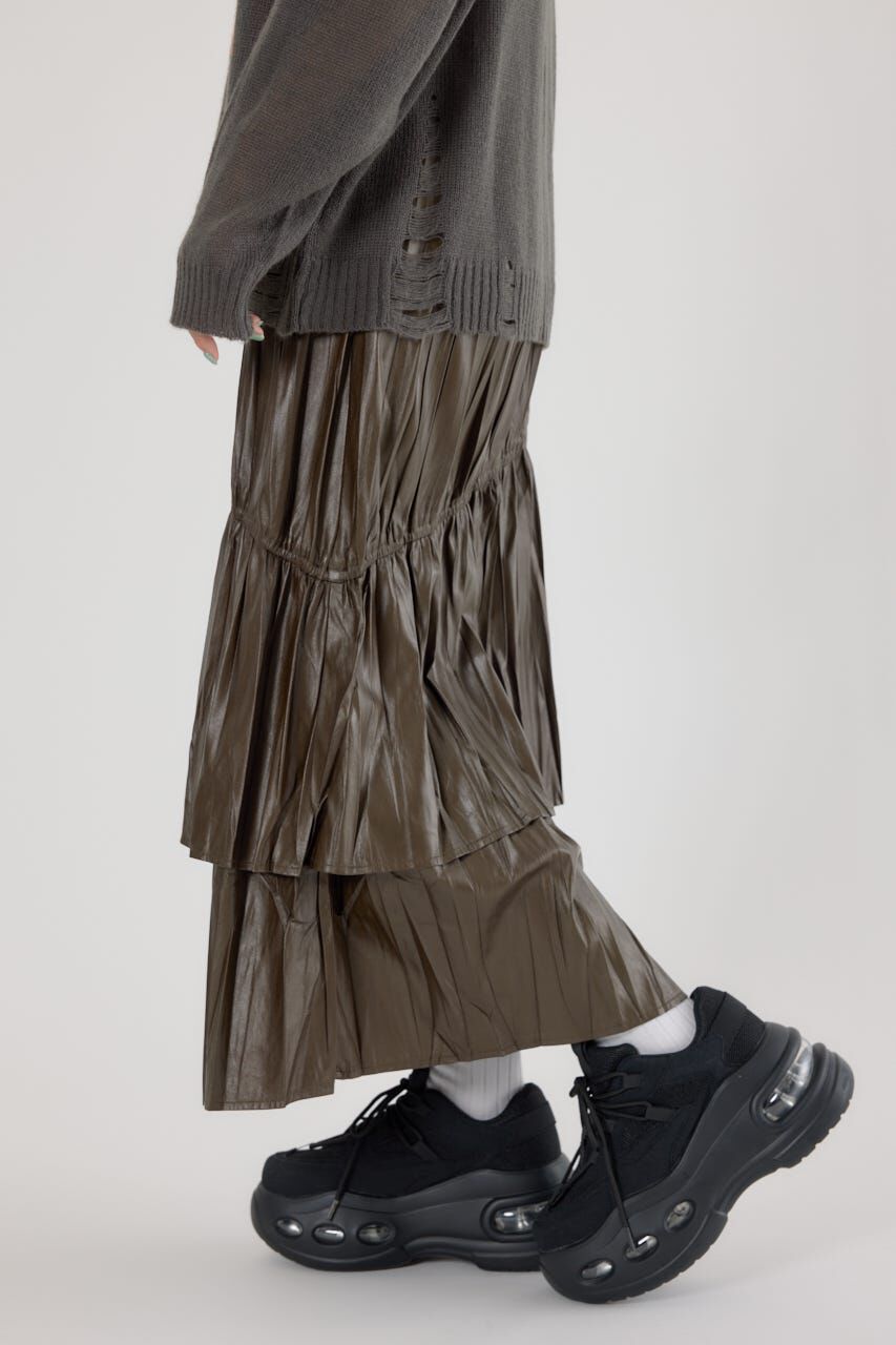 RODEO CROWNS「レザーライクフリルティアードスカート」|スカート|