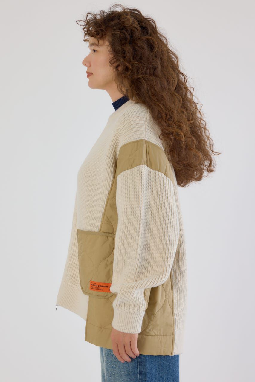 RODEO CROWNS「キルトドッキングニットブルゾン」|カーディガン|