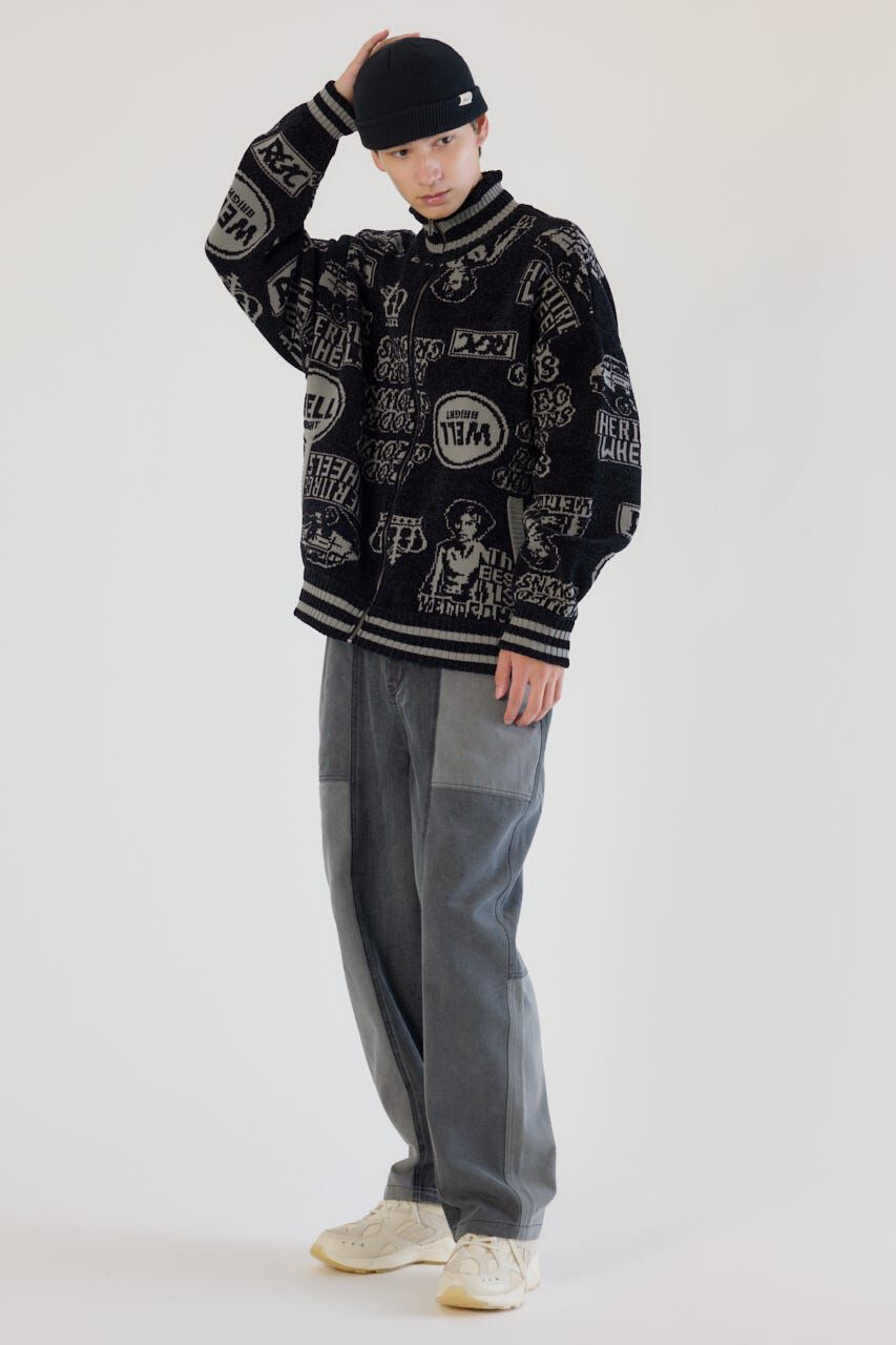 RODEO CROWNS「グラフィティーニットスタジャン」|ブルゾン・スタジャン|