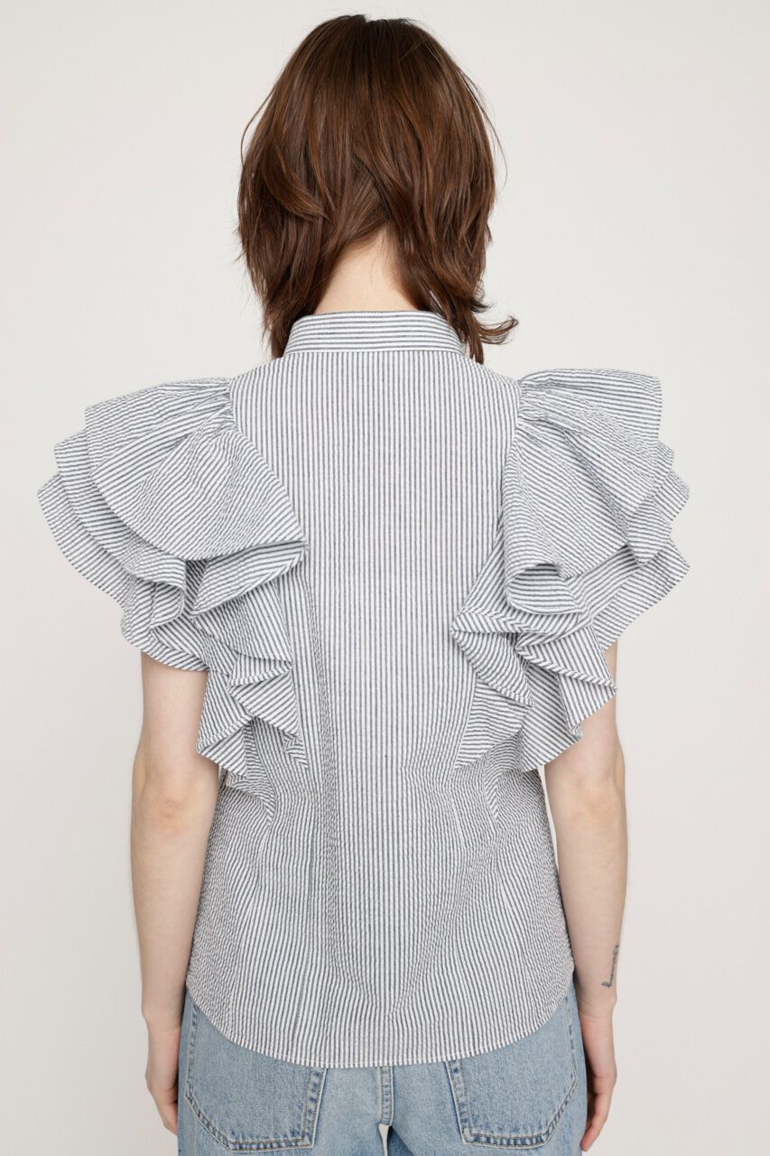 SLY「2WAY SEERSUCKER FRILL ブラウス」|シャツ・ブラウス|