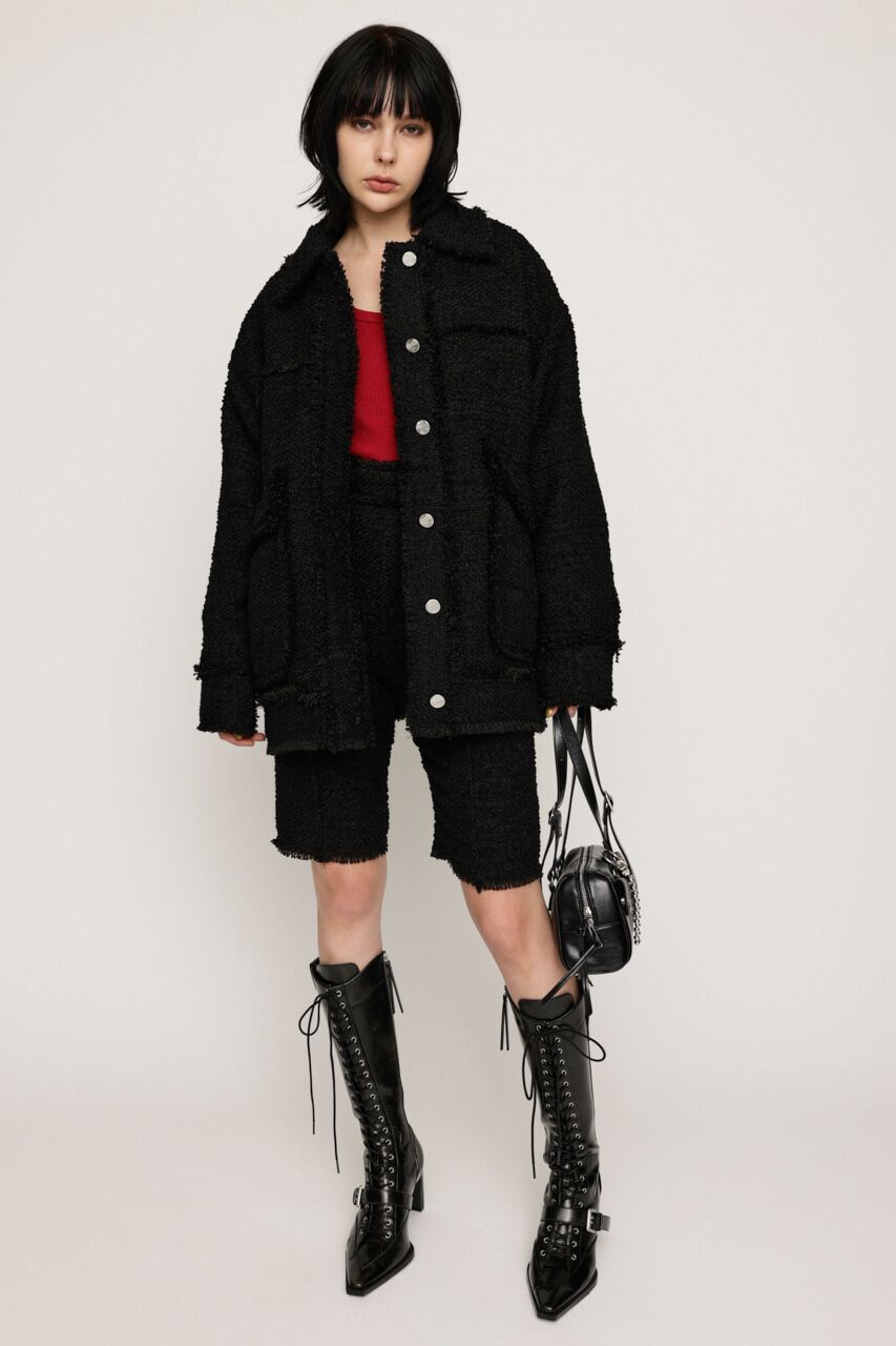 SLY「CUT OFF TWEED OVER ブルゾン」|ブルゾン・スタジャン|