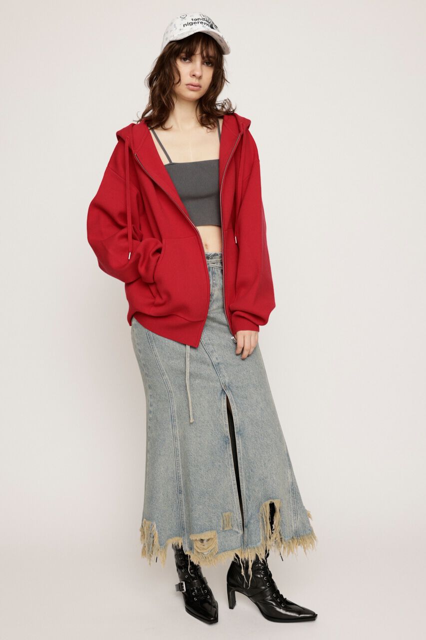 SLY「OVER KNIT HOODIE」|パーカー|