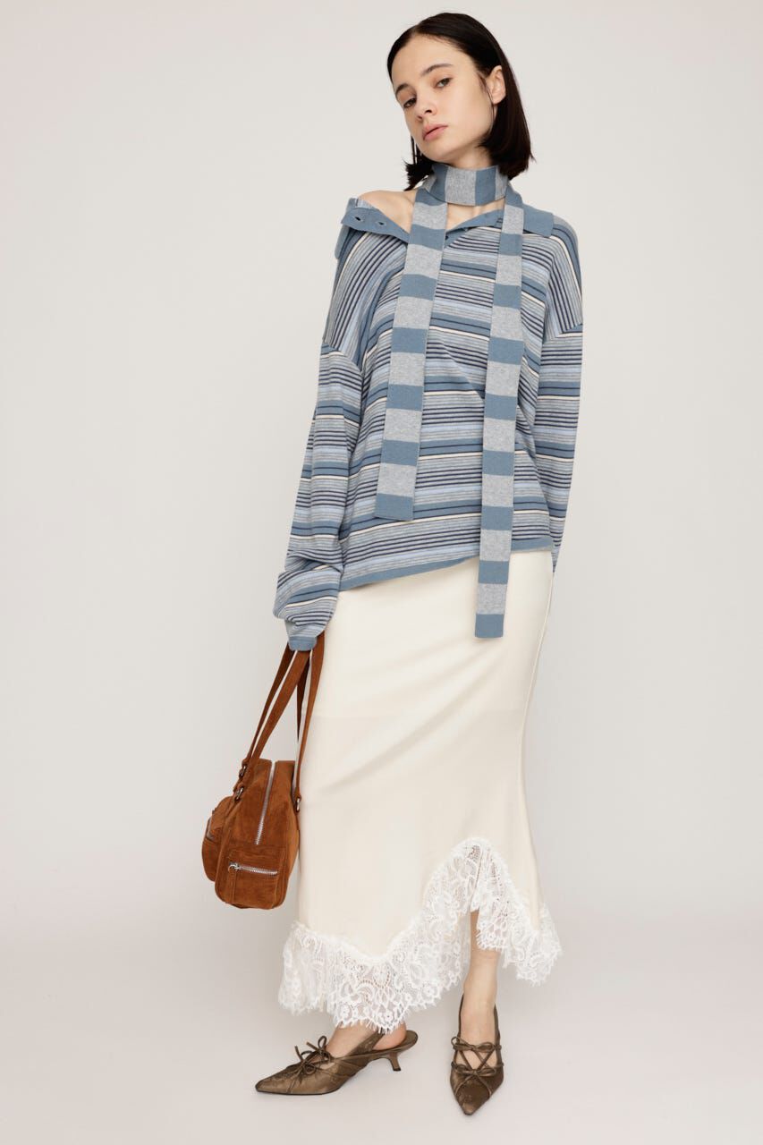 SLY「LACE SATIN ロングスカート」|スカート|