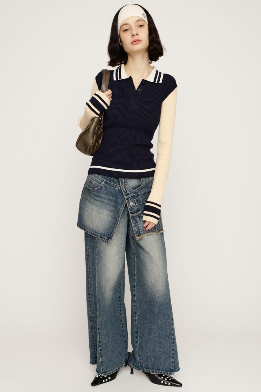 SLY「REMAKE ASYMMETRY L／W DENIM パンツ」|デニム|