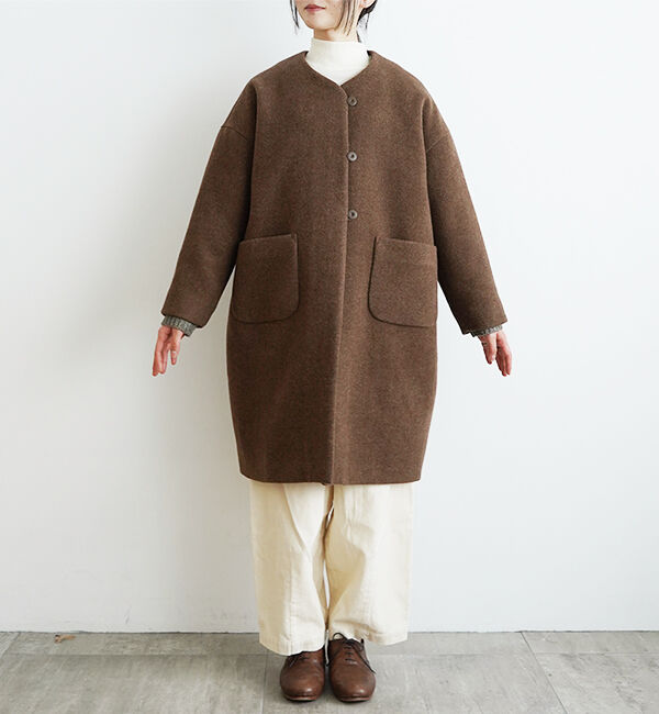 オオカミとフクロウ「オオカミとシロクマのヴィーカ&ldquo;ロングメルトン&rdquo;」|ノーカラーコート|