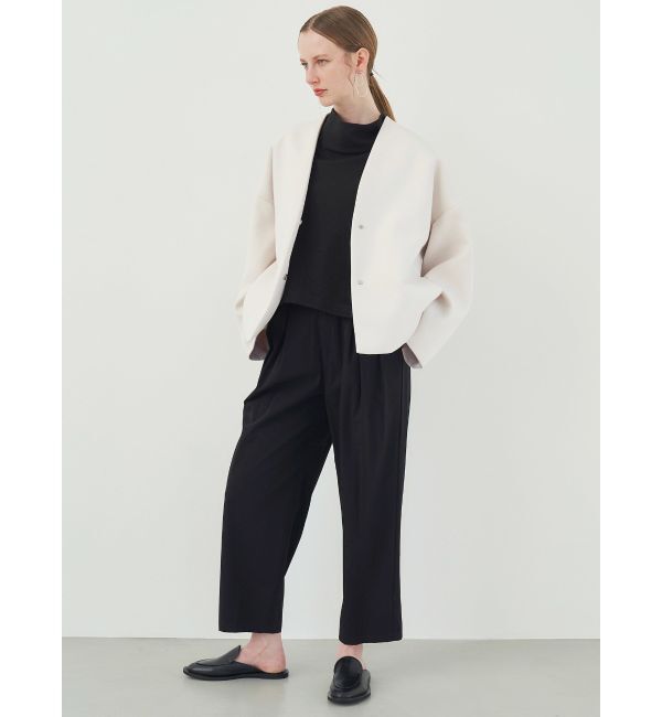 ELENDEEK「FORM SHORT CT」|ノーカラーコート|