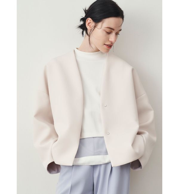 ELENDEEK「FORM SHORT CT」|ノーカラーコート|