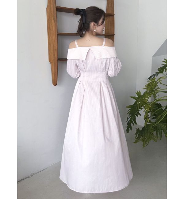 dazzlin「ウエストタックオフショルシャツワンピース」|ワンピース|