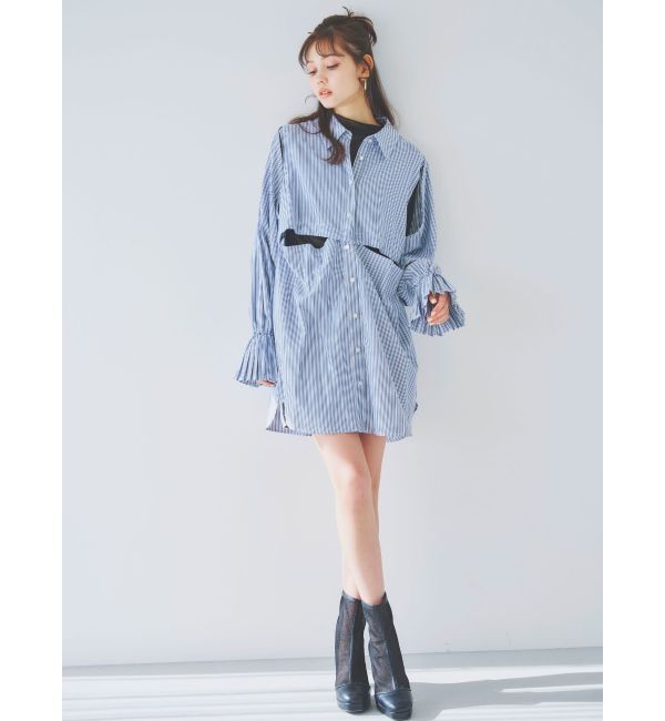 dazzlin「2WAYショートミニシャツワンピース」|ワンピース|