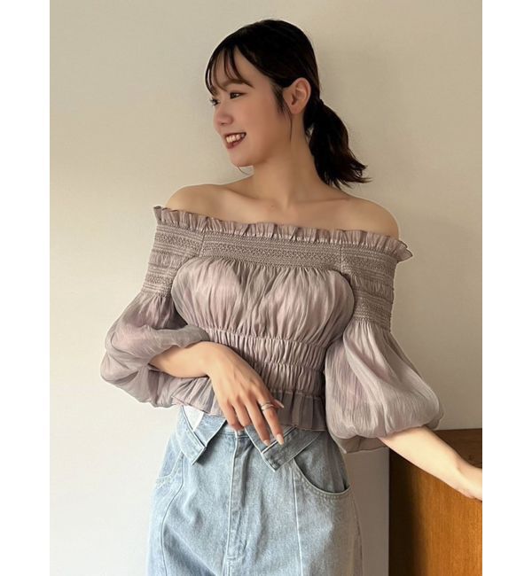 dazzlin「オフショルフェミニックトップス」|シャツ・ブラウス|パープル
