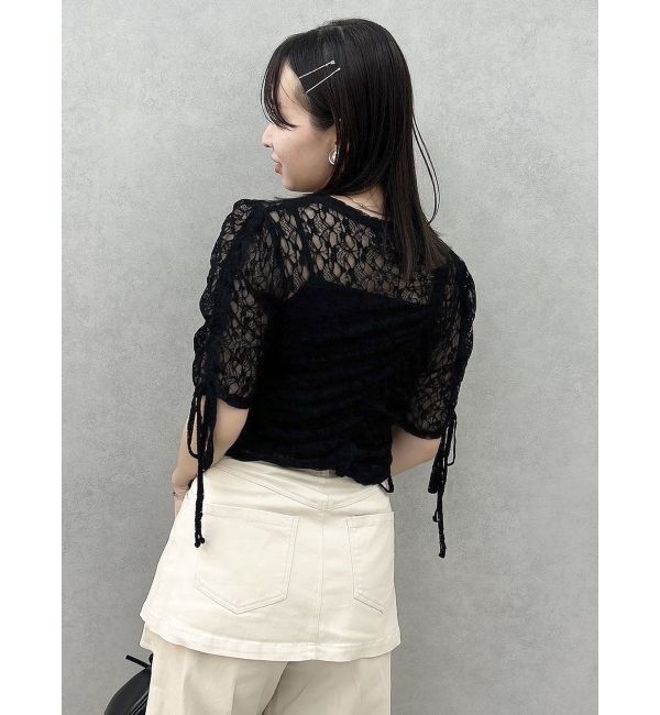 dazzlin「ギャザーリボンレーストップス」|Tシャツ・カットソー|