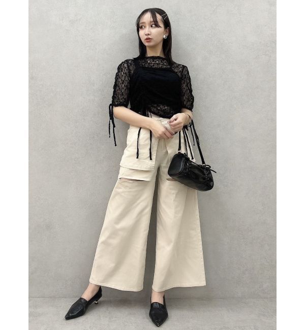 dazzlin「ギャザーリボンレーストップス」|Tシャツ・カットソー|