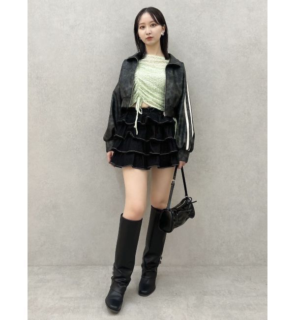 dazzlin「ギャザーリボンレーストップス」|Tシャツ・カットソー|