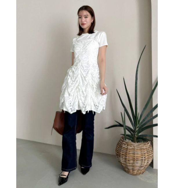 dazzlin「ギャザーリボンミニワンピース」|ワンピース|