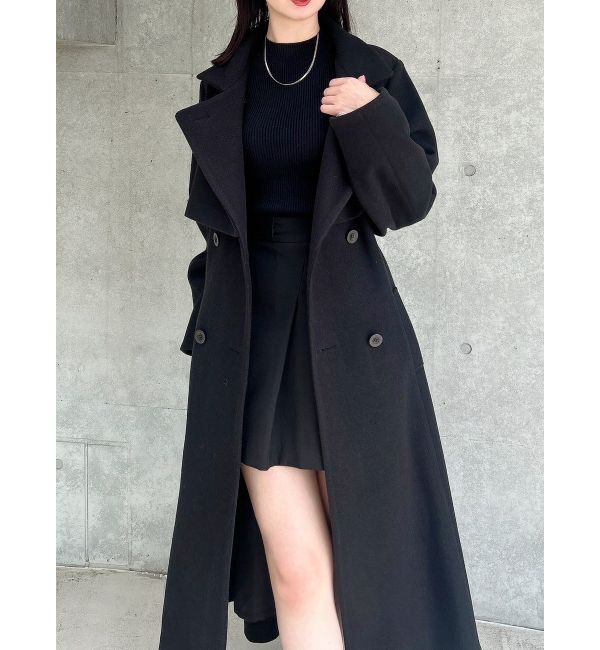 dazzlin「2WAYカラーレディコート」|トレンチコート|ブラック