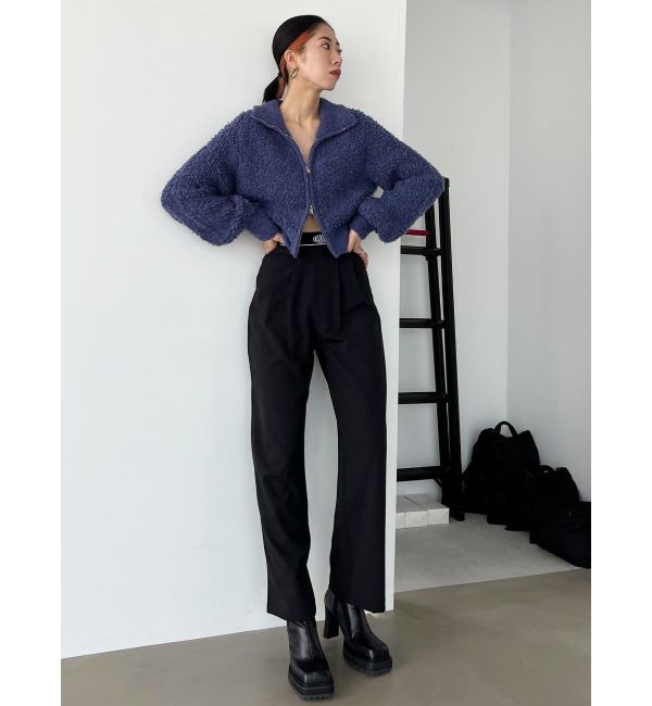 EMODA「フロントジップカラーニットトップ」|ニット・セーター|