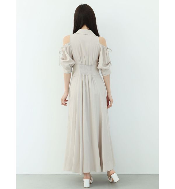 MERCURYDUO「オープンショルダーシャツワンピース」|ワンピース|