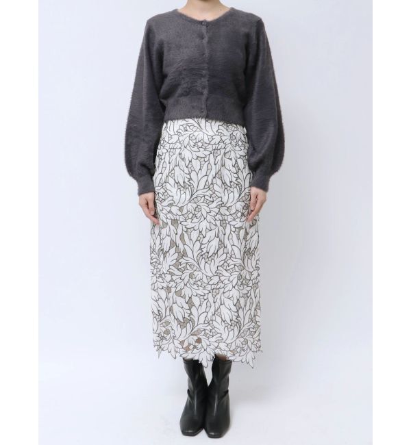 MERCURYDUO「ミニシャギーロングスリーブニットカーディガン」|カーディガン|