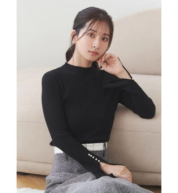 MERCURYDUO「フレアスリーブハイネックリブニット」|ニット・セーター|