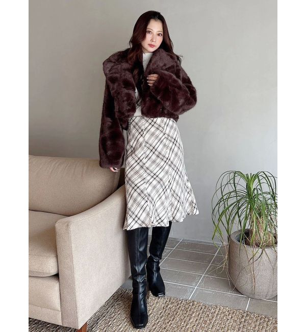 MERCURYDUO「フレアスリーブハイネックリブニット」|ニット・セーター|