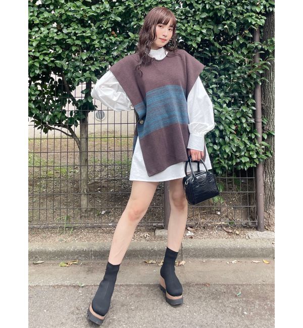 MURUA「レイヤードニットシャツワンピース」|ワンピース|