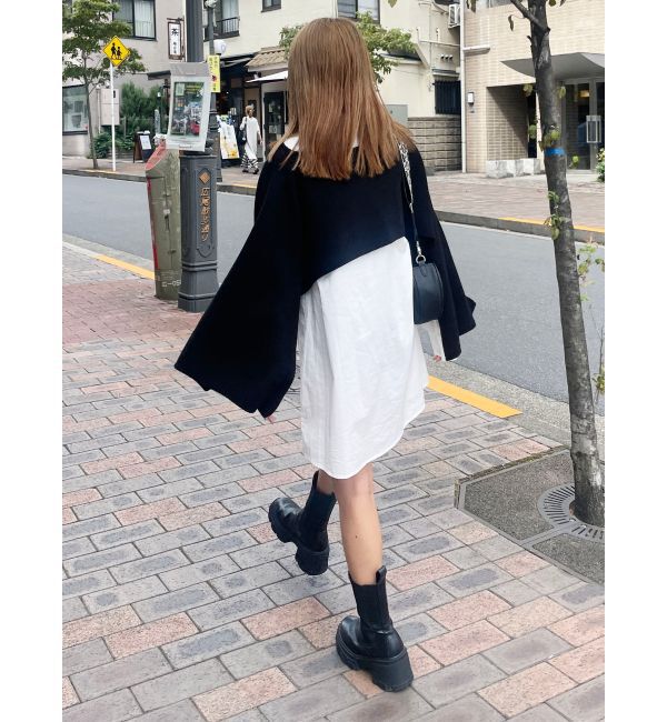 MURUA「レイヤードニットシャツワンピース」|ワンピース|