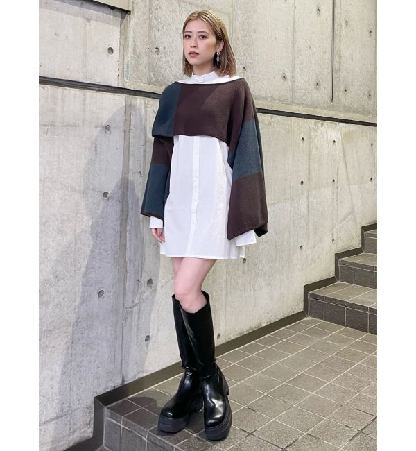 MURUA「レイヤードニットシャツワンピース」|ワンピース|