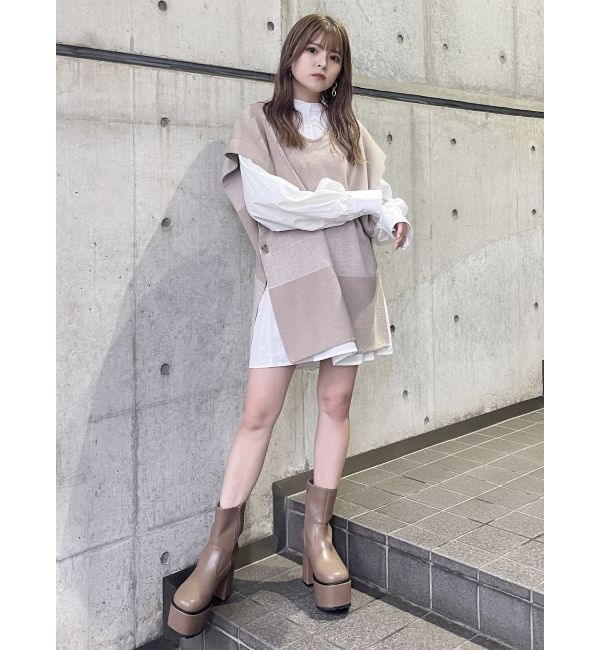 MURUA「レイヤードニットシャツワンピース」|ワンピース|